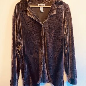 Vintage Prophecy Woman Velour Button-up